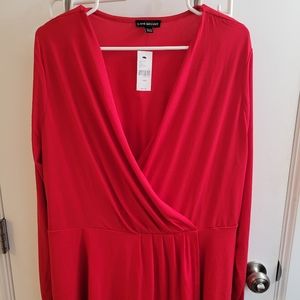 Lane Bryant NWT Red crossover blouse